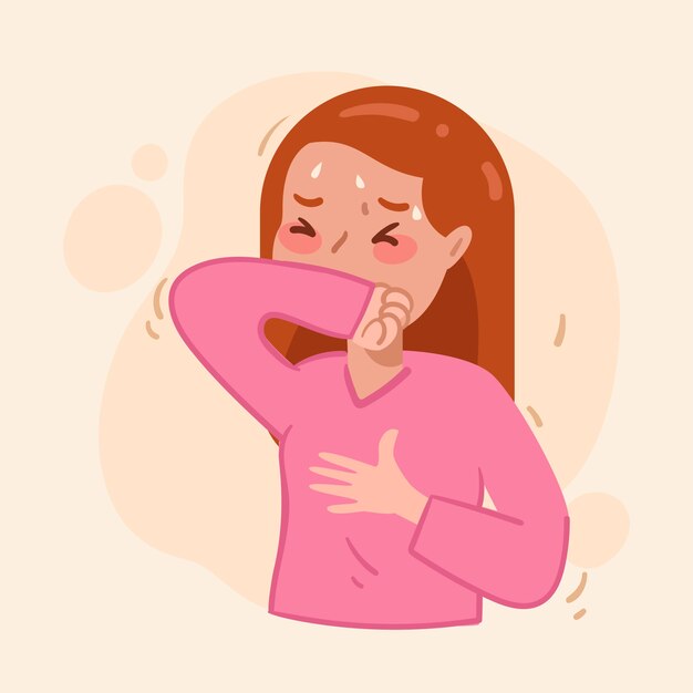 Illustration with person coughing