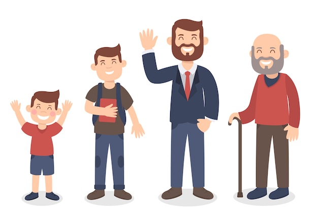 Free vector illustration with person in different age