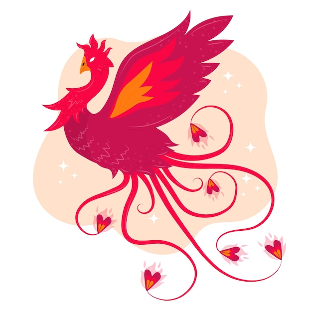 Free vector illustration with phoenix