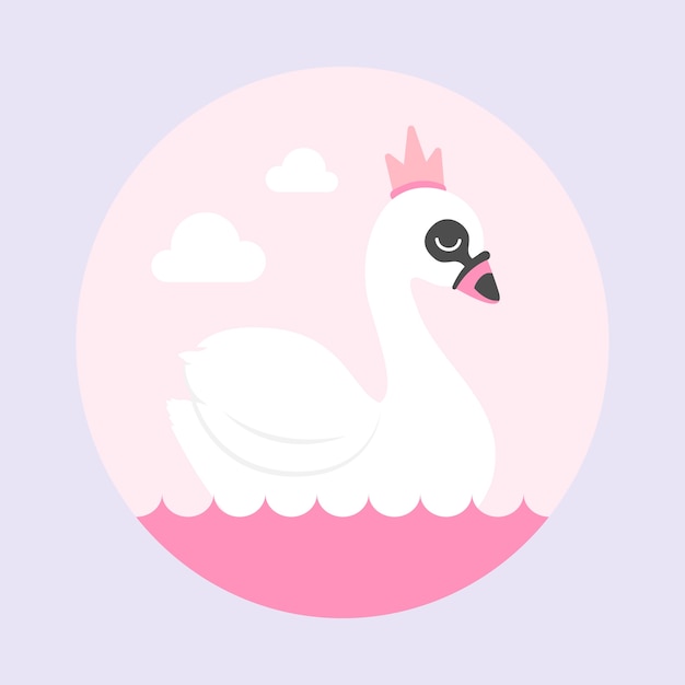 Illustration with swan princess