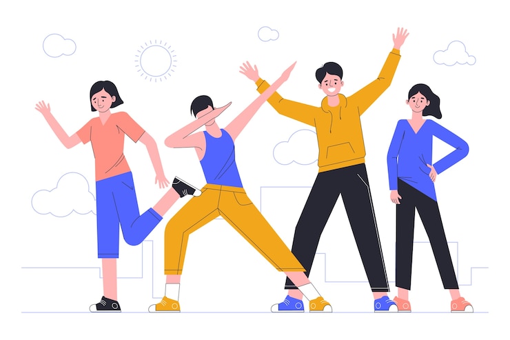 無料Vector 若い人たちとイラスト