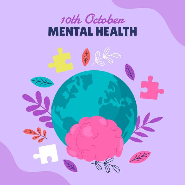 Illustration for world mental health day awareness