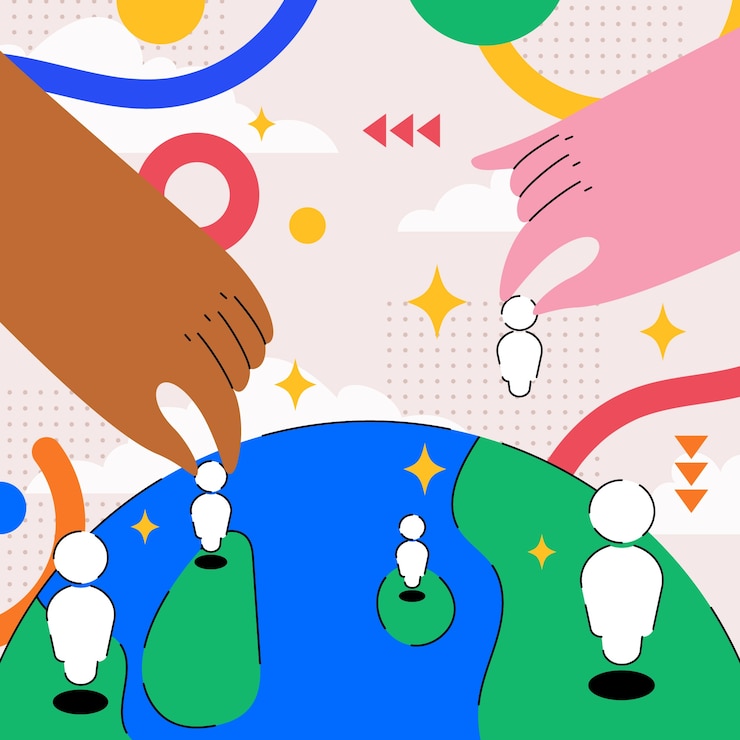 無料Vector 世界人口デーの啓発のためのイラスト