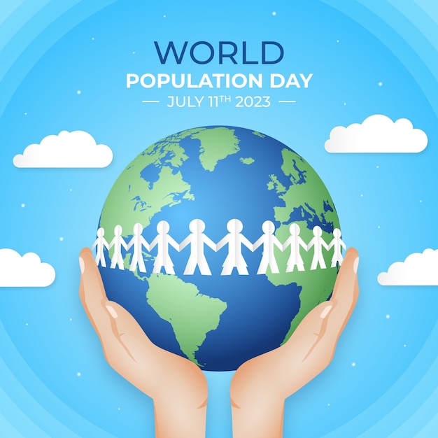 Free vector illustration for world population day awareness