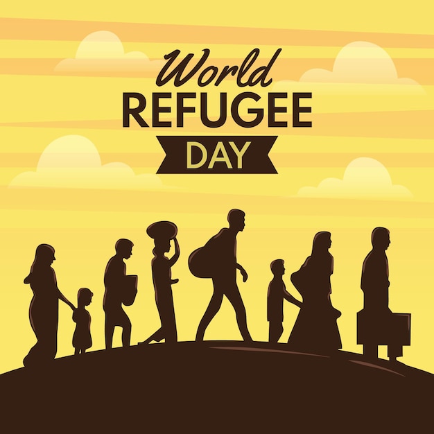 Illustration world refugee day drawing