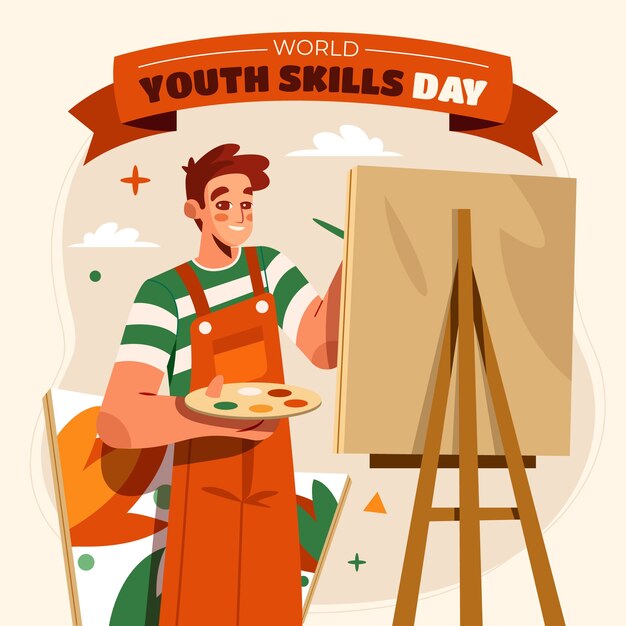 Illustration for world youth skills day