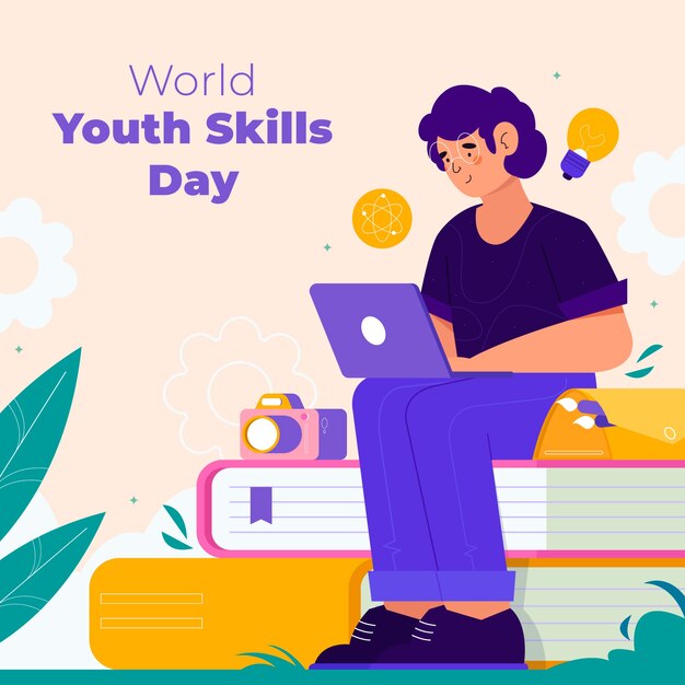Illustration for world youth skills day