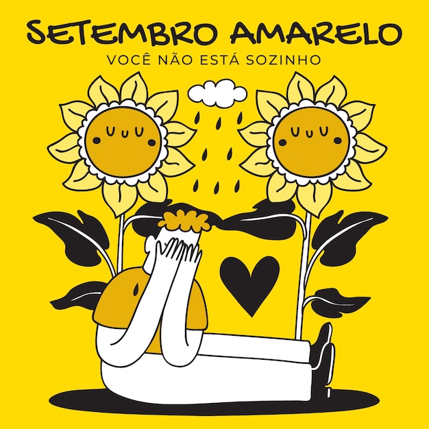 Illustrazione per la consapevolezza di settembre giallo