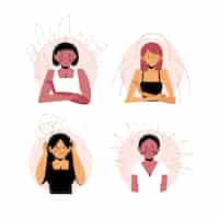 Free vector illustrations of people with mental health problems