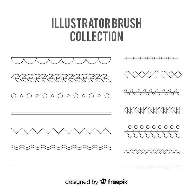 Бесплатный Вектор коллекция кистей illustrator