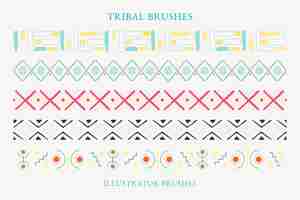 Free vector illustrator brush, ethnic geometric pattern, vector add-on set