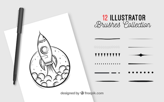 Free vector illustrator brushes collection