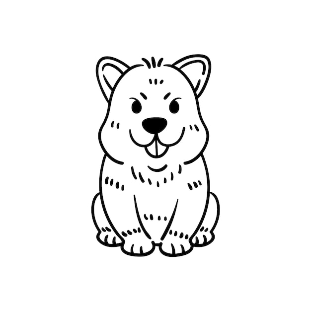 Ilustración del contorno del perro dibujada a mano