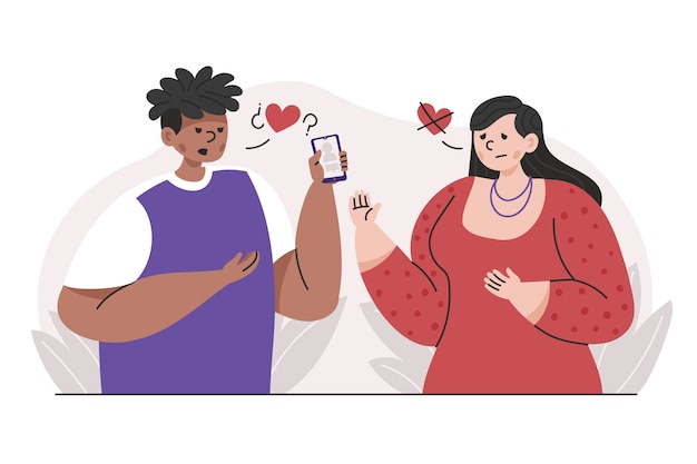 Ilustrasi iri hati desain datar