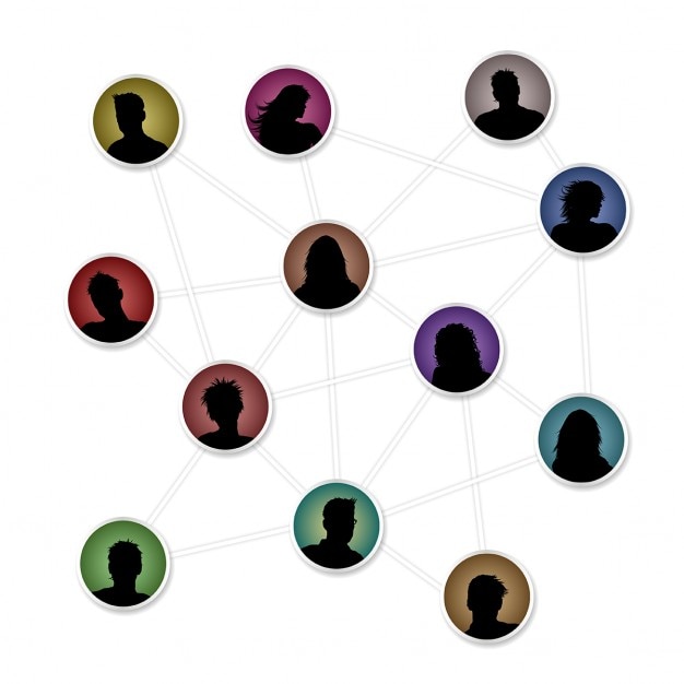 Бесплатное векторное изображение Изображение людей аватары соединения друг с другом