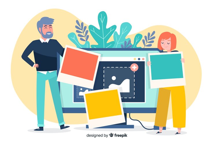 Free Vector image upload illustrated background for landing page