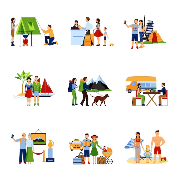 Free vector images set of vacation options