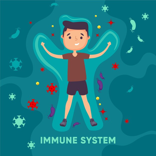 Immune system illustrated concept