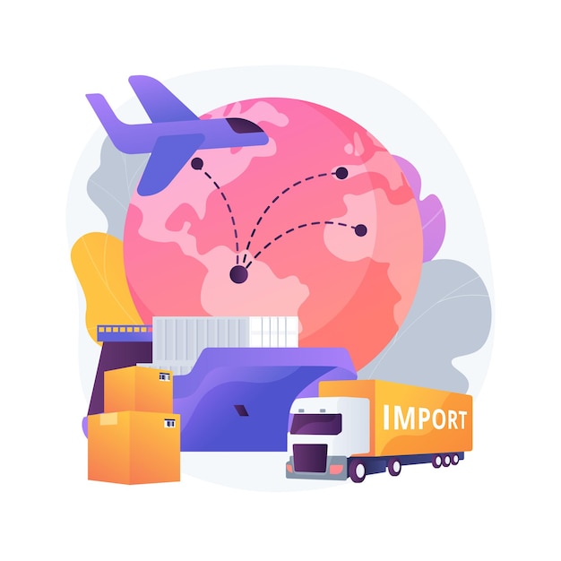 Free vector import of goods and services abstract concept illustration