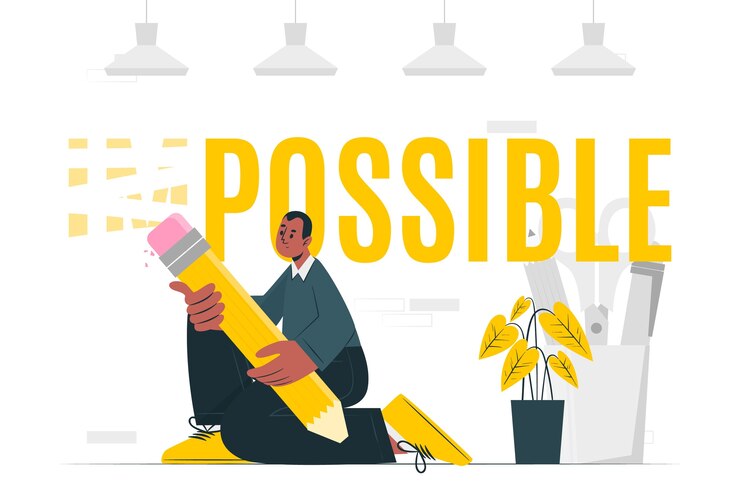 मुफ़्त वेक्टर not impossible concept illustration