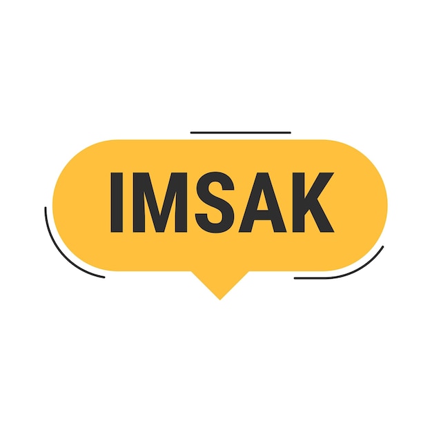 Free vector imsak reminder orange vector callout banner to help you start your fast on time