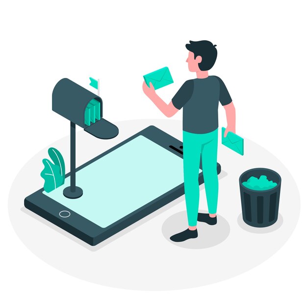 Inbox cleanup concept illustration