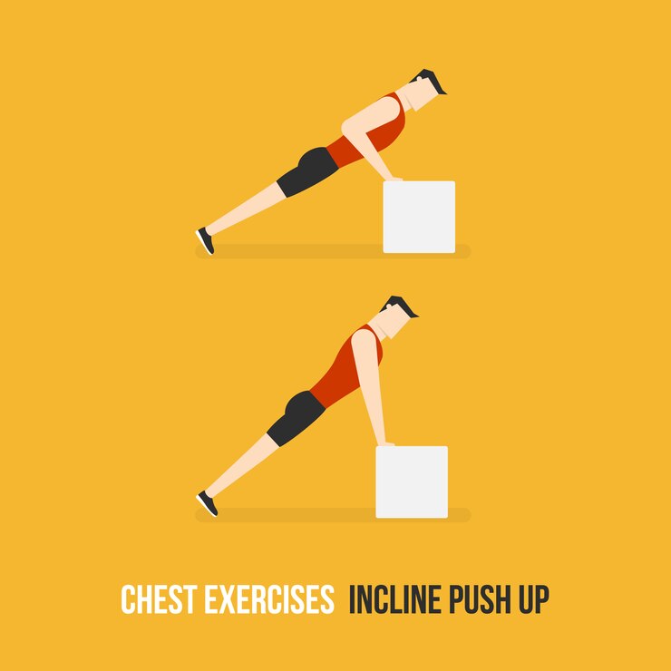Free Vector incline push up demostration