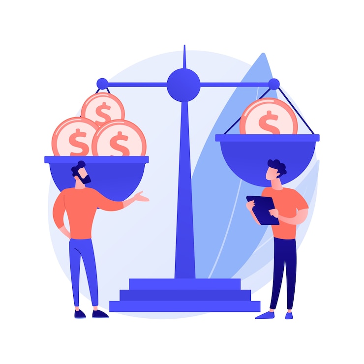 मुफ़्त वेक्टर income inequality abstract concept