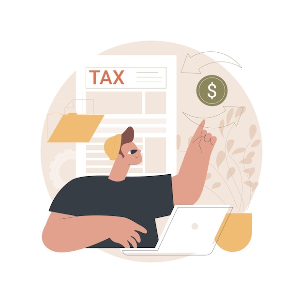 Income tax and benefit return abstract concept illustration