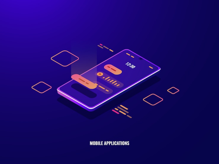 Free Vector incoming message isometric icon, mobile phone with chat dialog on screen, voice message