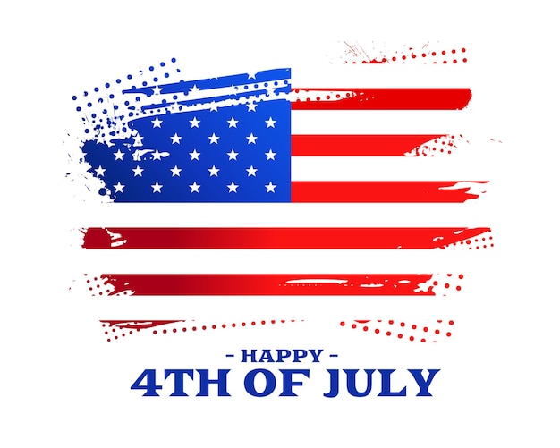 День независимости 4 июля американский флаг в полутонах и стиле гранж