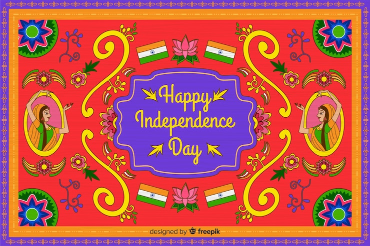 मुफ़्त वेक्टर independence day background in indian art style