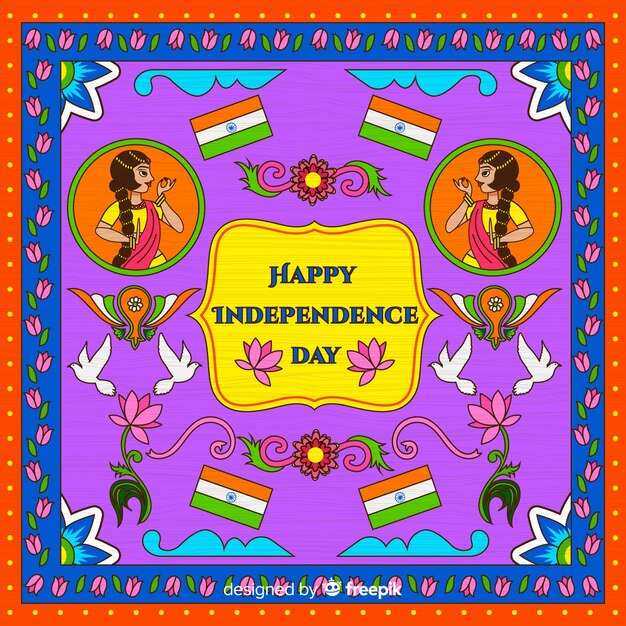 Independence day background in indian art style