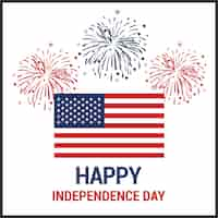 Free vector independence day background with us flag