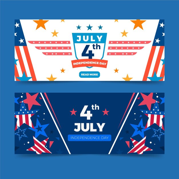 Free vector independence day banners theme