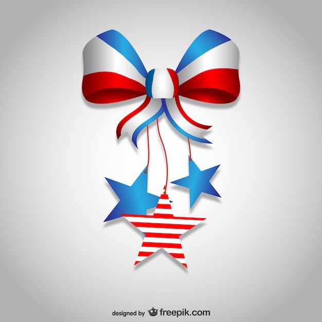 Бесплатное векторное изображение День независимости лук лента дизайн