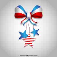 Free vector independence day bow ribbon design