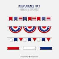 Free vector independence day buntings for decoration