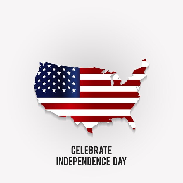 Independence day design with map of america