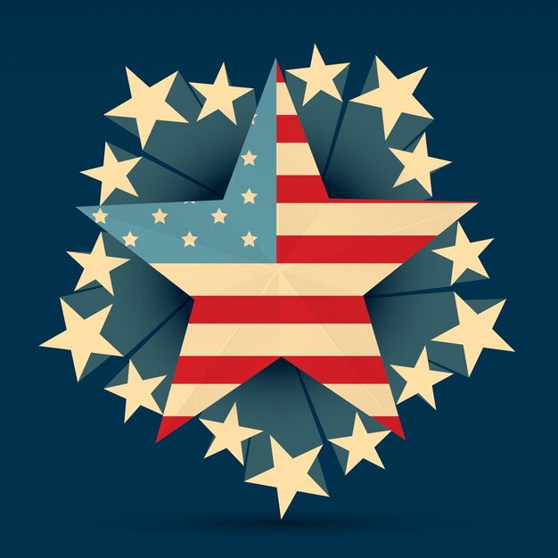 Креативный американский флаг со звездами вокруг него