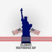 Free vector independence day design with statue of liberty