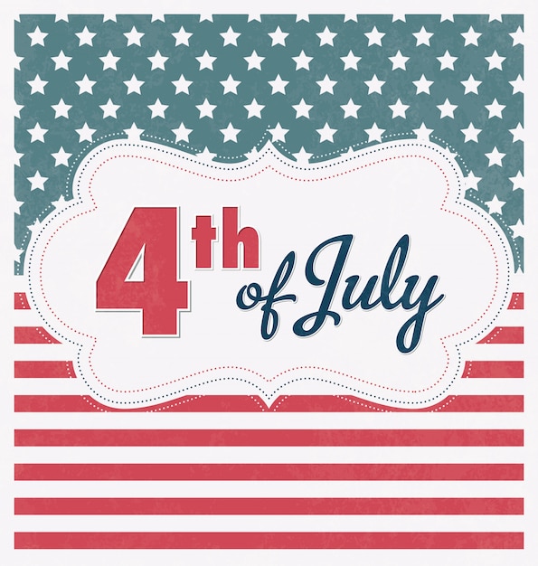 Free vector independence day design with us flag background