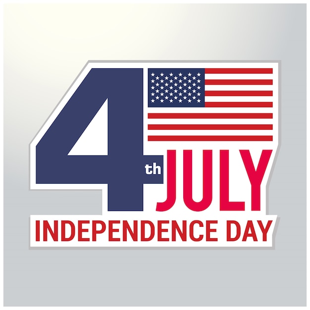 Free vector independence day design with us flag