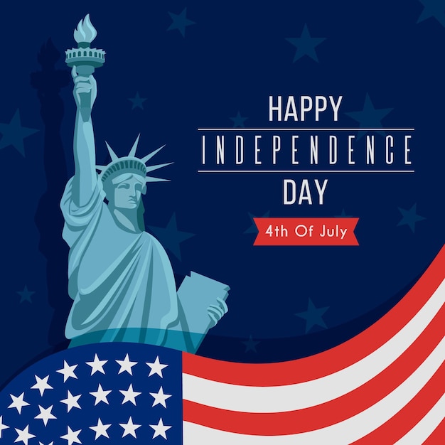 Independence day flat design theme