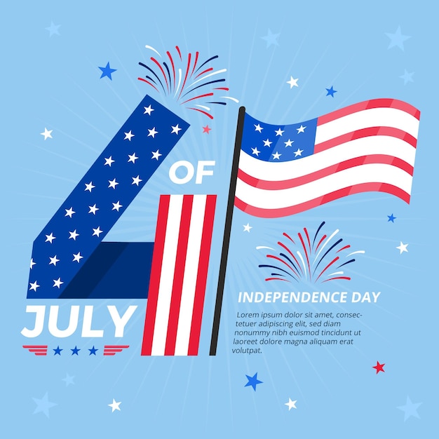 Independence day illustration concept