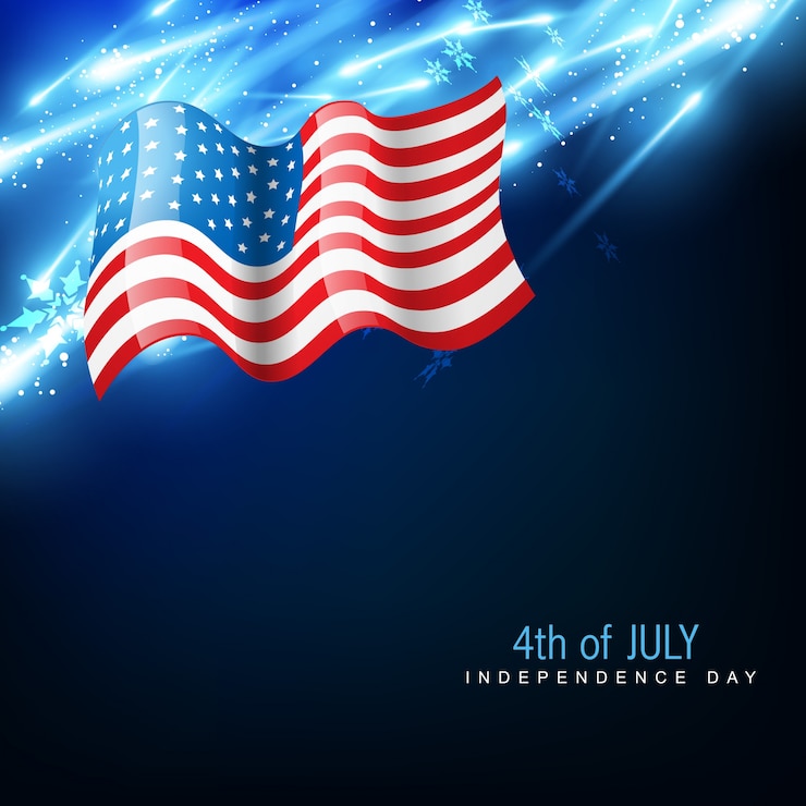 Free Vector independence day illustration with shiny lights