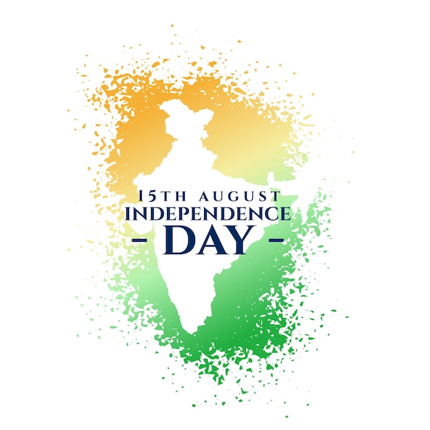 Independence day of india card in tricolor splatter style