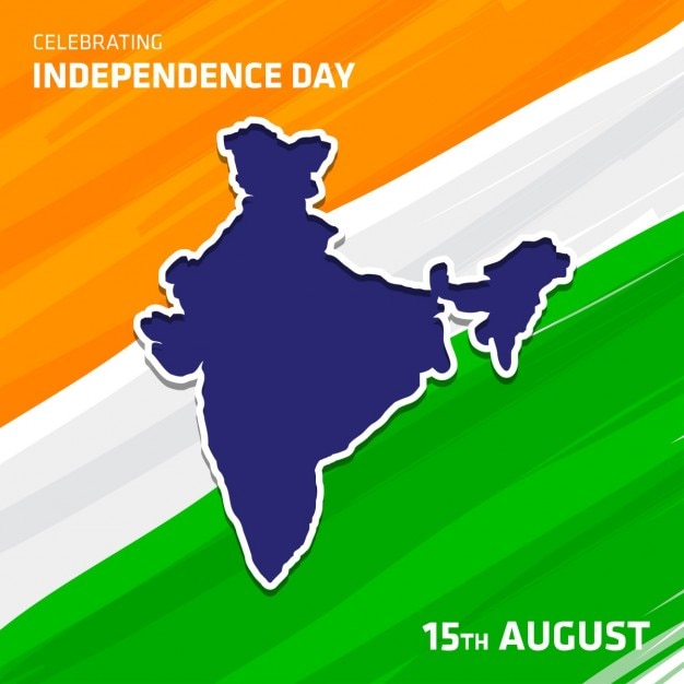 Free vector independence day of india, a map on flag