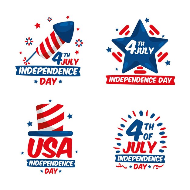 Independence day label set