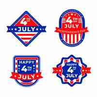 Free vector independence day labels pack